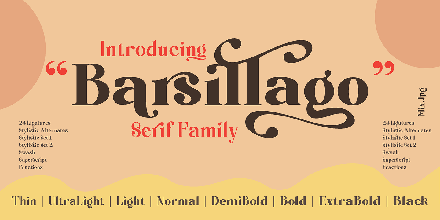 Beispiel einer Barsillago Thin-Schriftart